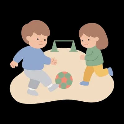 Kinder spielen Fussball